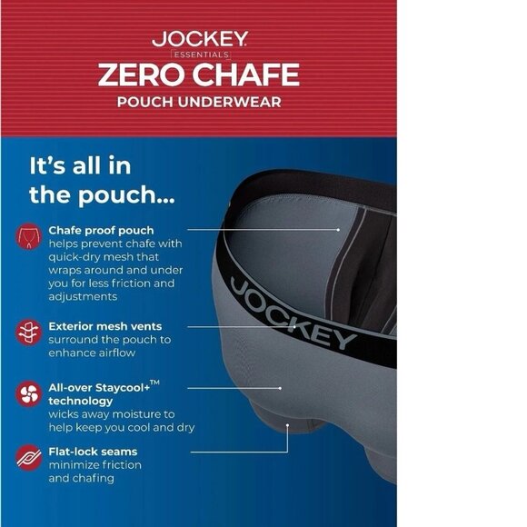 Jockey Active Microfiber Stretch Chafe Proof Pouch Boxer Brief 3-Pack XL NEW - Picture 8 of 12